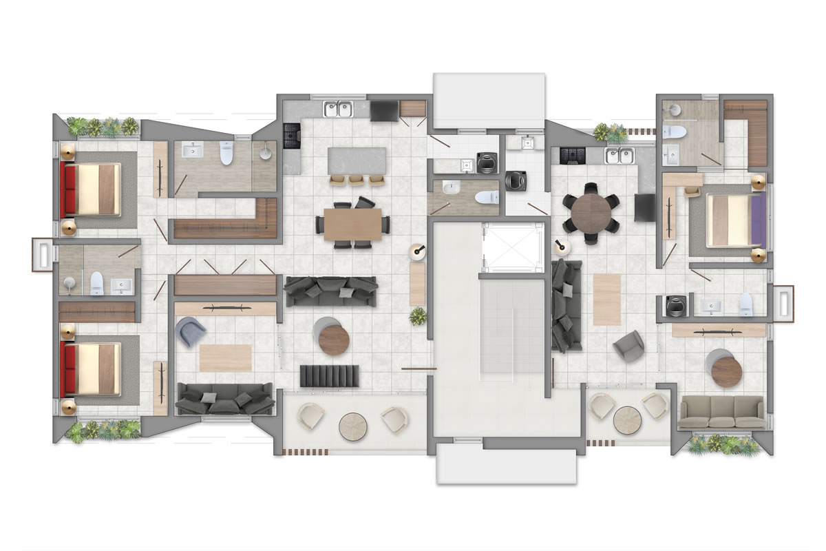 Plano The Sunset Residential 1er Nivel