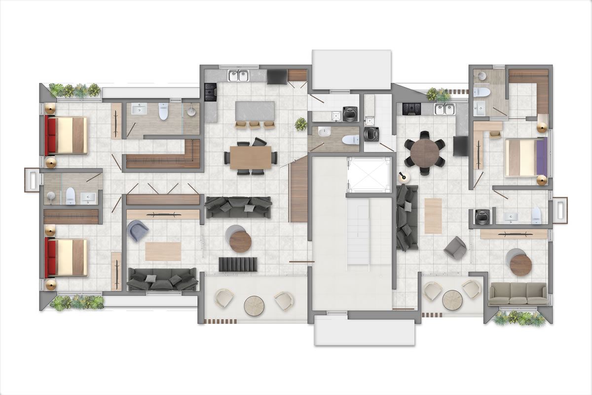 Plano The Sunset Residential 1er Nivel